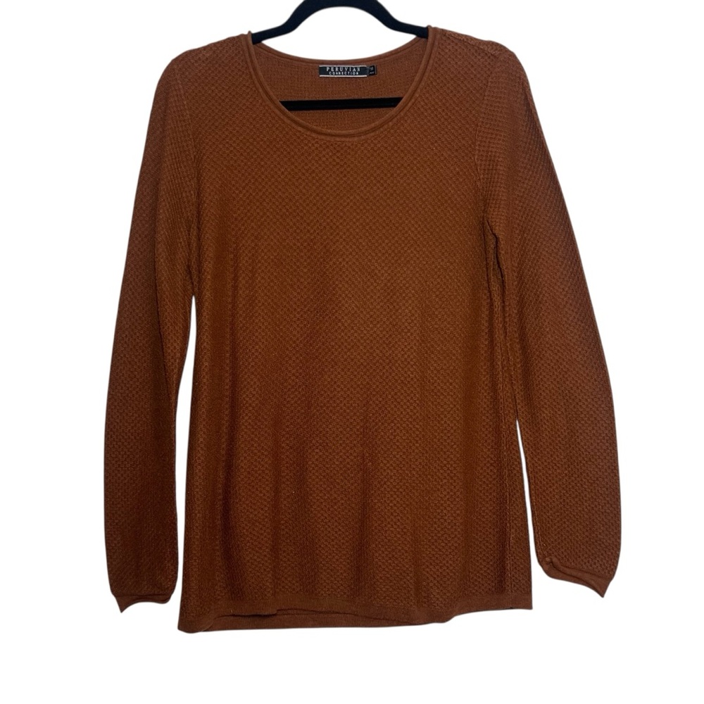 Peruvian Connection Women’s Sweater Size Medium Pima Cotton Long Sleeve Brown